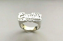 Load image into Gallery viewer, CUSTOM 90’s NAME RING with HEART & TAIL BIT