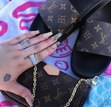 Load image into Gallery viewer, CUSTOM 90’s NAME RING with HEART & TAIL BIT